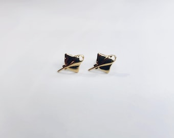 Manta Ray Stud Earrings | Minimalist Studs