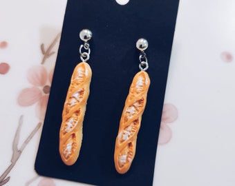 Baguette Earrings | Food Themed Jewelry