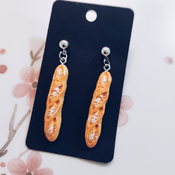 Bon Appétit Baguette Earrings | Baguette Bread Culinary Charm Jewelry Playful Foodie Accessories Bakery-Inspired Earrings French Cuisine