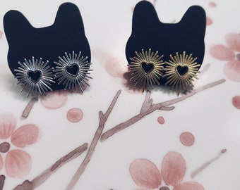 Heart Starburst Stud Earrings