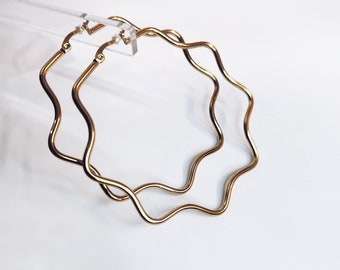 Large Wavy Hoops