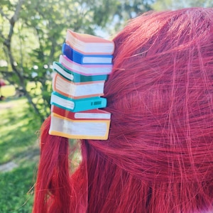 Stack of Books Claw Clip | Book Lovers Hair Clip | Reading Lovers | Bookish | Bookworm | Book Addict | Library Life | Literature Lovers