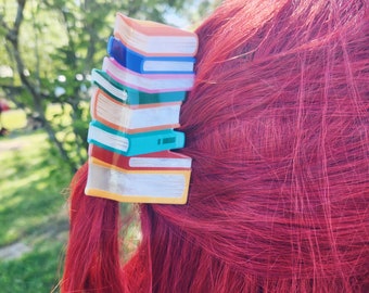 Stack of Books Claw Clip | Book Lovers Hair Clip | Reading Lovers | Bookish | Bookworm | Book Addict | Library Life | Literature Lovers