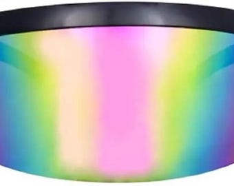 Rainbow Mirror Visor Sunglasses: Cyberpunk Rave Full Face Shield