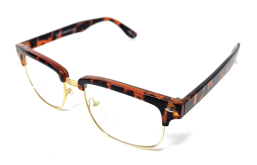 Clear Lens Blue Light Blocking Eye Glasses Vintage Classic Half Frame