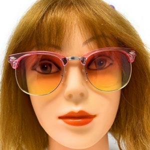 Semi-Rimless Frame Retro Driving Sun Glasses: 100% UV Blocking Tinted Frameless Eyewear Vintage Transparent  Sunglasses