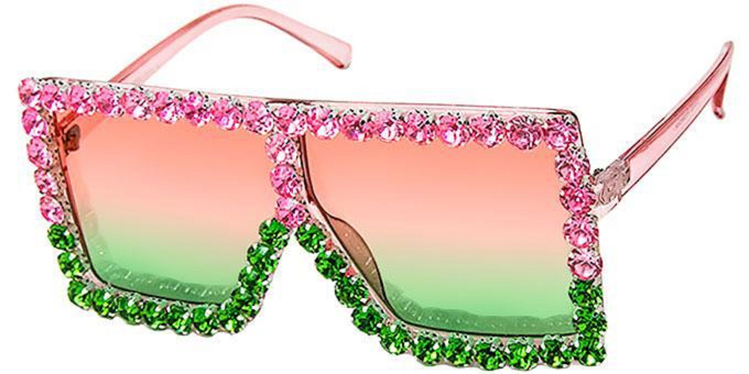 ??Square Rhinestone Sunglasses Oversized Diamond Bling Bling Glasses Amazon.com: Bling Bling Rhinestone Sunglasses Oversized  main image 3