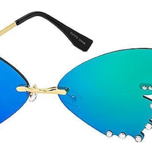 Butterfly Sunglasses Butterfly Rimless Sunglasses Butterfly Glasses Eyewear Butterfly Wing Sunglasses for Women Men