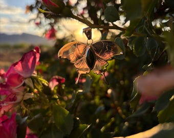 Sterling Silber Schmetterling Anhänger | Nephrit Jade, Handgemacht