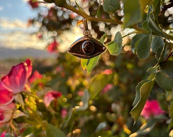 Stern-Saphirauge Anhänger | Sterling Silber, Handgemacht, Schwarzer Saphir