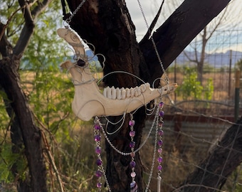 Amethyst & Kieferknochen Sonnenfänger | Deer Bone, Perlen, Draht Gewickelt, Handgemacht