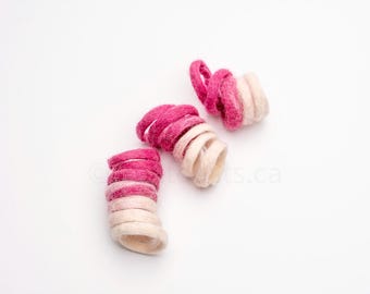 Pink Ombre Spiral Strip - High Quality Natural Wool Felt Cat Toy - Sturdy Snuggle KittyPrey Floofs