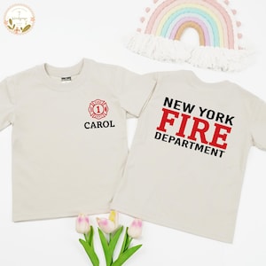 Customized New York Fire Department Toddler Tee, Sound The Alarm Toddler Shirts, Firefighter Kids Tee, Boys Fireman Birthday, Fire Dept Tee