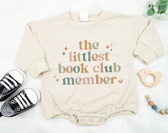 The Littlest Book Club Member baby romper, Funny Future Bookworm Toddler, Book nerd Baby, Cute Kindergarten Shirt, Shirt for School