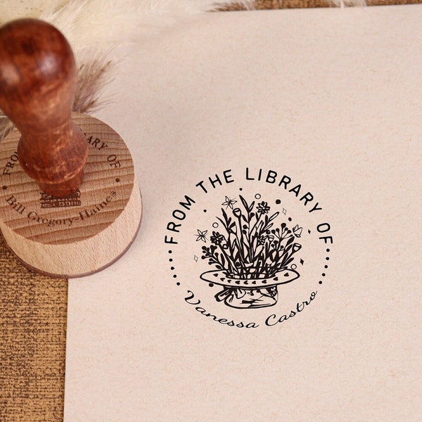 PERSONALIZED BOOK STAMP | Self Inking Library Stamp | Custom library Stamp | From the Library of Stamp | Book Lover | Personalized stamp
