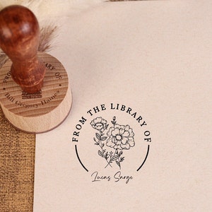 TIMBRE DE LIVRE PERSONNALISÉ | Timbre de bibliothèque auto-encreur | Timbre de bibliothèque personnalisé | De la bibliothèque de timbres | Amateur de livres | Timbre personnalisé