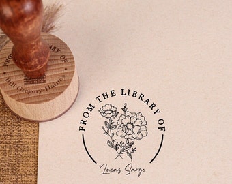 PERSONALIZED BOOK STAMP | Self Inking Library Stamp | Custom library Stamp | From the Library of Stamp | Book Lover | Personalized stamp