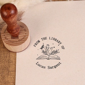 From The Library of | Ex Libris | Mountain Book Stamp | This Book Belongs to Personalized Library Stamp | Custom Library Stamp | Book Stamps