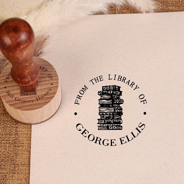 From The Library of |Custom Library Stamp|Personalized BOOK Stamp|Custom Library Stamp|Gift for book lover|Book Stamps|Gift for her