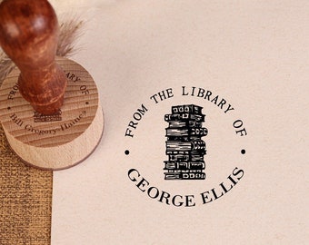 From The Library of |Custom Library Stamp|Personalized BOOK Stamp|Custom Library Stamp|Gift for book lover|Book Stamps|Gift for her