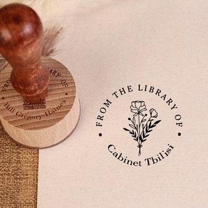 TIMBRE DE LIVRE PERSONNALISÉ | Timbre de bibliothèque auto-encreur | Timbre de bibliothèque personnalisé | De la bibliothèque de timbres | Amateur de livres | Timbre personnalisé