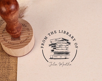 De la bibliothèque de timbres| timbre ex libris | timbre de livre | livre de timbres | timbre de livre personnalisé | timbre de bibliothèque personnalisé, timbre ex-libris