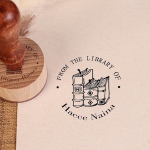 De la bibliothèque de | Timbre de bibliothèque personnalisé| Timbre de livre personnalisé| Timbre de bibliothèque personnalisé| Cadeau pour les amateurs de livres| Timbres de livre| Cadeau pour elle