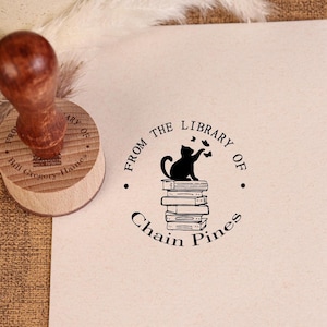 TIMBRO PER LIBRO PERSONALIZZATO | Timbro da biblioteca autoinchiostrante | Timbro libreria personalizzata | Dalla Biblioteca di Timbro | Amante dei libri | Timbro personalizzato