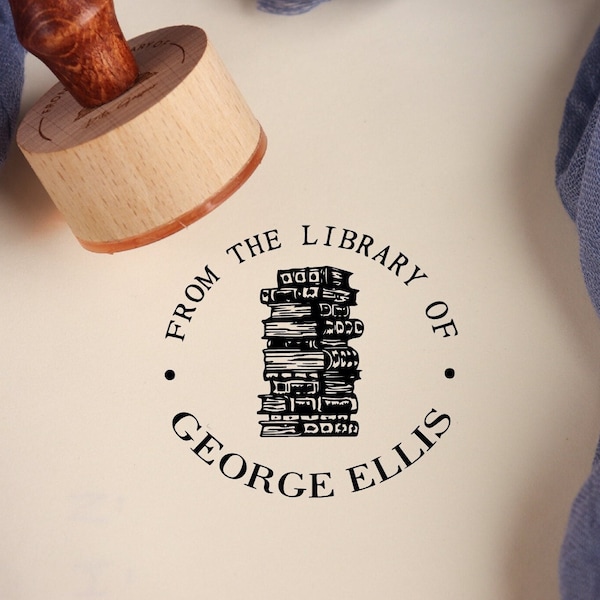 Personalized Book Stamps Etsy