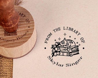 Custom library Stamp | BOOK STAMP | Embosser Stamp | From the Library of Stamp | Book Lover | Personalized Stamp | Book Club Essentials