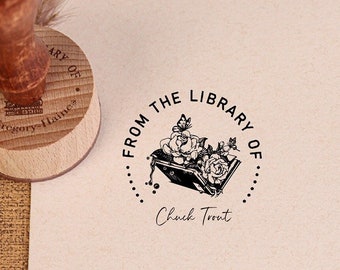 PERSONALIZED BOOK STAMP | Self Inking Library Stamp | Custom library Stamp | From the Library of Stamp | Book Lover | Personalized stamp