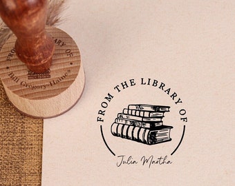 PERSONALIZED BOOK STAMP | Self Inking Library Stamp | Custom library Stamp | From the Library of Stamp | Book Lover | Personalized stamp