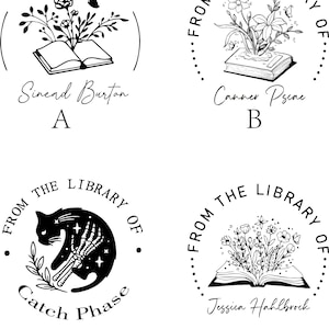 TIMBRO EX LIBRIS, Exlibris, Timbro Ex Libris, Timbro Exlibris, Timbro Exlibris per libri, Timbro Ex Libris per libri, Regalo Ex Libris immagine 4