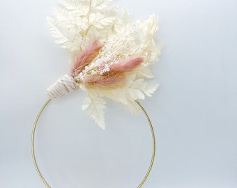 Boho Pampas Cake Wreath, Cake Hoop, Dried Flower Cake Decor, Cake Topper, Neutral Cake Decoration, Dried Floral Cake Ring, Keepsake