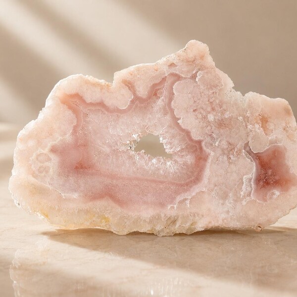 Pink Flower Agate & Pink Amethyst Geode Slab – 7cm x 11cm – Druzy Crystal – Altar Decor – Heart Chakra – Anxiety Crystal – Unique Gift