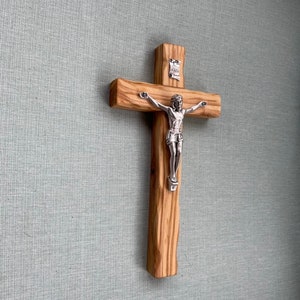 Handmade hardwood wall crucifix. Gift for Easter, Baptism, First Communion or Confirmation.