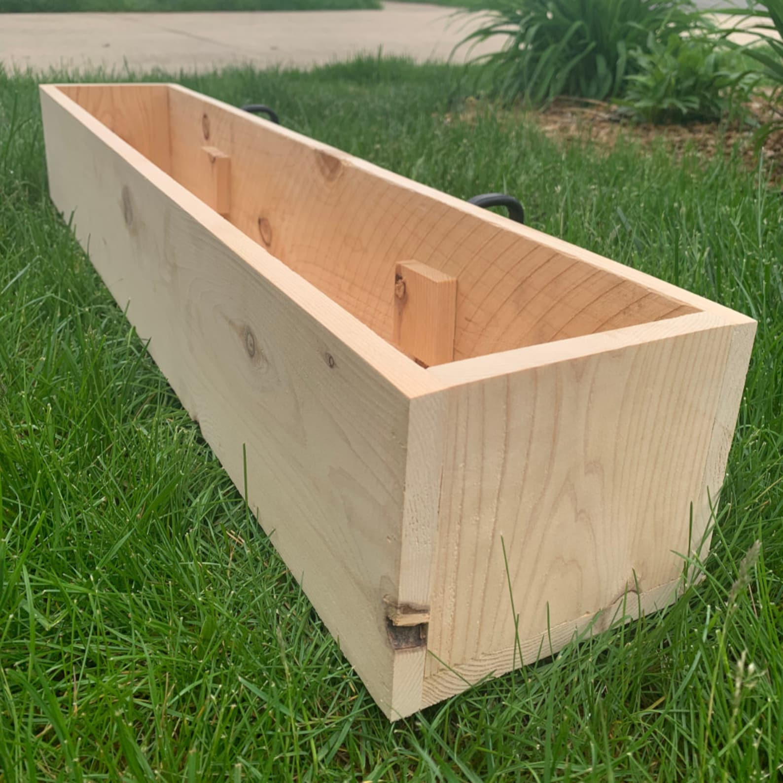 Cedar Railing Planter Box 1.5 Matte Black Hooks Etsy