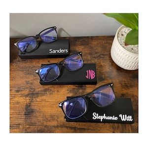 Blue Light Blocking Glasses with Personalized Case / Custom Eye Glasses Case / Anti Blue Light Glasses / Free Shipping