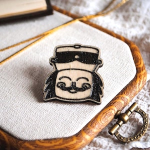 Nutcracker Pin | Christmas Decor Brooch | Wooden Laser Engraved | Collectable