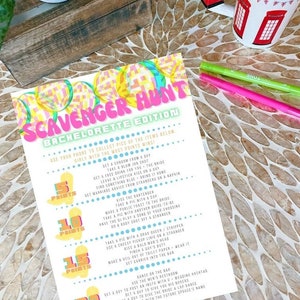 Disco Cowgirl Bachelorette Scavenger Hunt Game | Instant Download | Printable Bachelorette Party Game | Scavenger Hunt Game