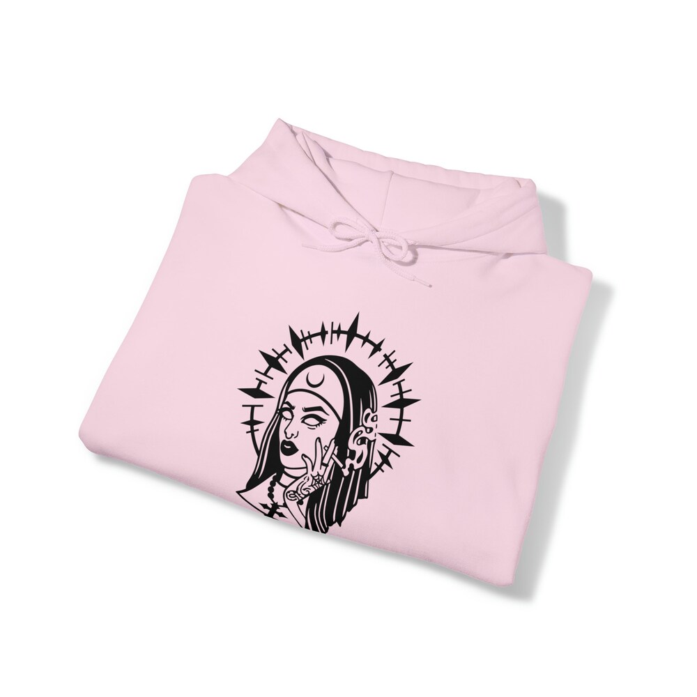 Nun Hoodie | Custom Unisex Hoodie | Trendy Hoodie | Halloween Hoodie | Aesthetic Hoodie | Gun Hoodie Designed By Shirttrendz