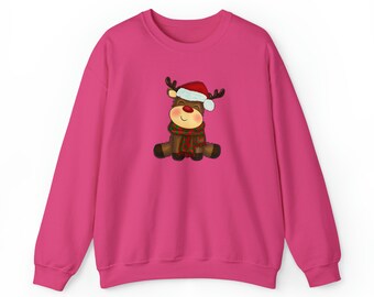 Christmas Reindeer Sweatshirt | Holiday Xmas Sweatshirt | Christmas Gift | Winter Sweatshirt | Merry Sweatshirt | Merry and Bright | Santa