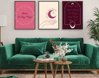 Aesthetic Witchy Printable Wall Art PDF Bundle of 3