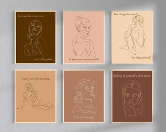 Self Love & Positivity 6 Pack Printable Wall Art PDF