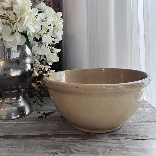 Antique Large Yellow Ware Mixing Bowl