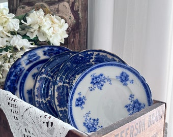 Antique Flow Blue Plates