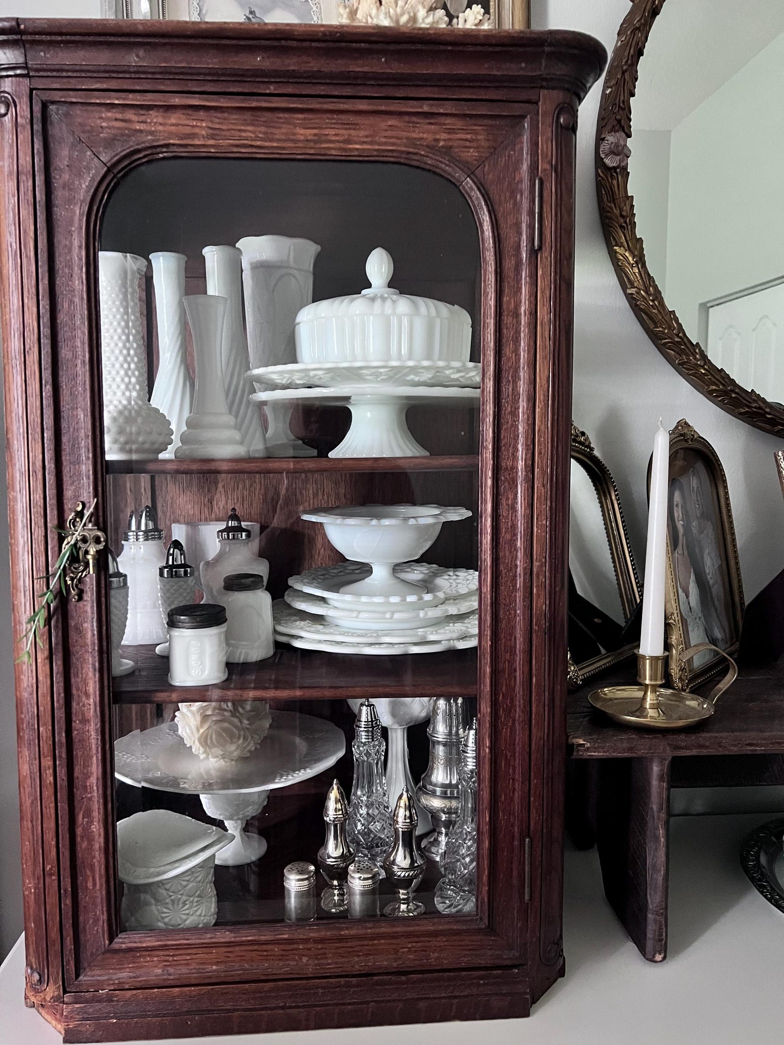 Vintage Milk Glass Middle Shelf - Etsy
