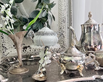 Vintage Elegant Seven Piece Silver Plated  Set