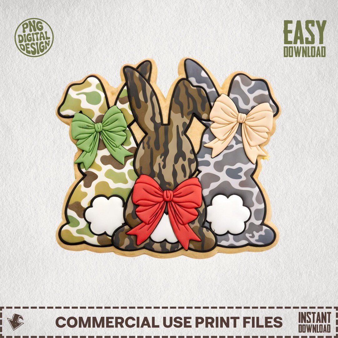 Hunting for Her Clipart, Camo Bunny PNG, Hunting Clipart, Digital ...