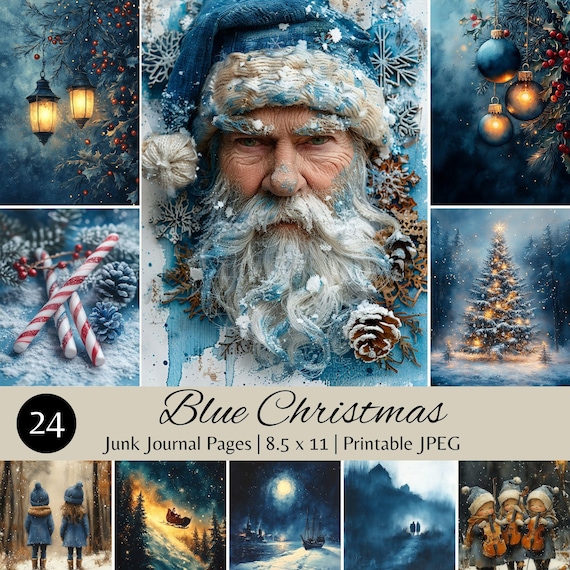 Blue Winter Wonderland Christmas Digital